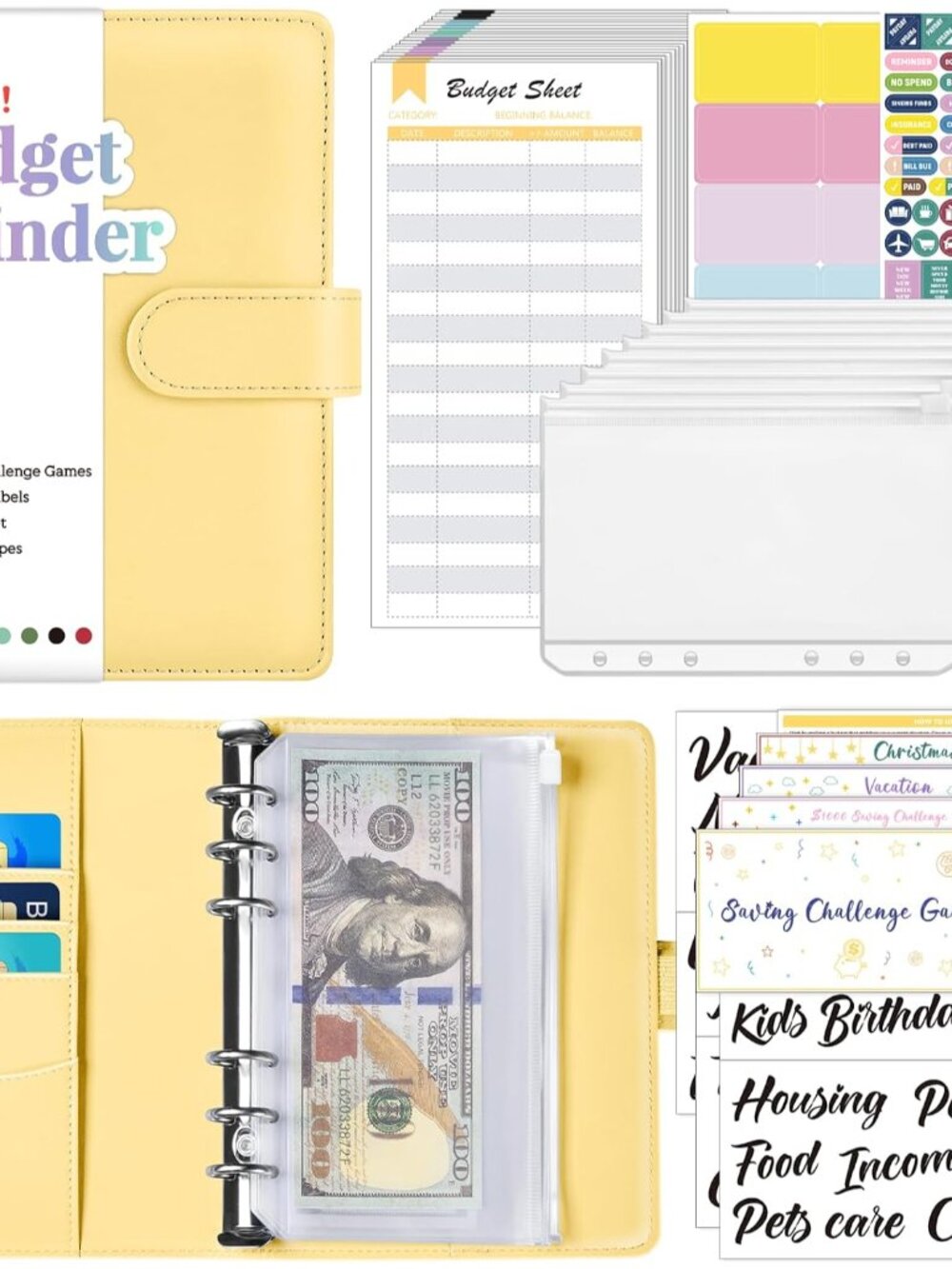 Budget Binder with Money Saving Challenge, Money Saving Binder